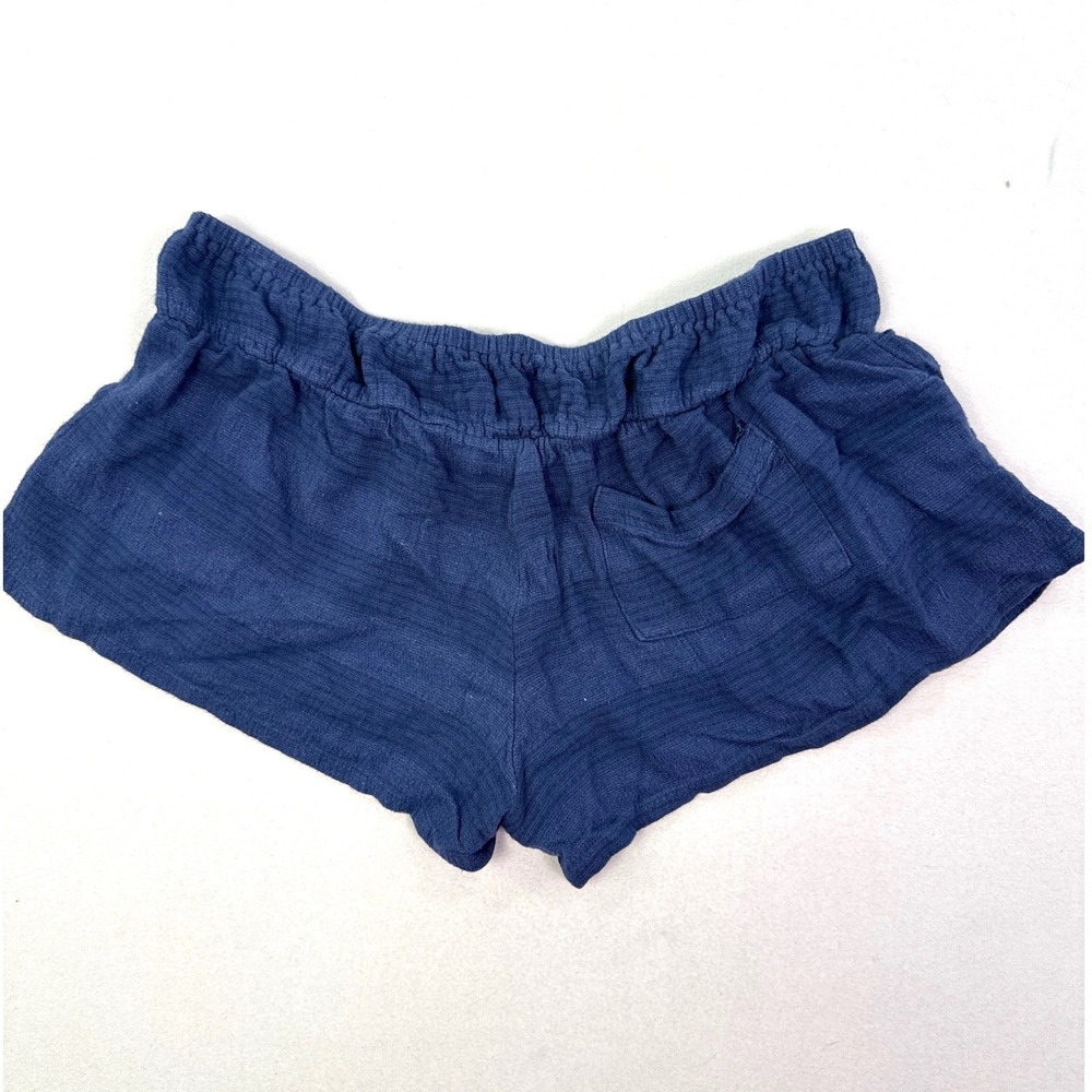 Umgee Navy Blue Gauze Elastic Waist Relaxed Beach Shorts Womens Medium